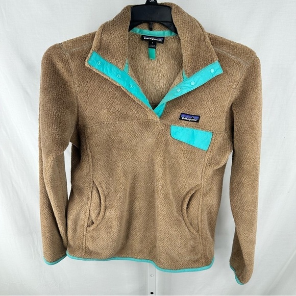 Patagonia Women’s Brown Teal Fleece Polartec Jacket Size Small - Picture 1 of 5